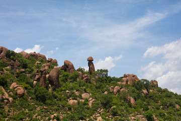 Harar / Ethiopia - May 2017: The Dakata rocks close to the city of Harar.