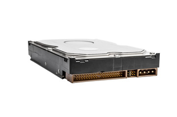 Computer hard disk on white background.