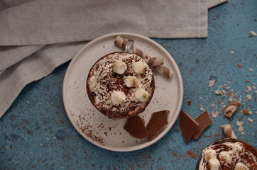 Sıcak çikolata, hot chocolate, krema, cikolata