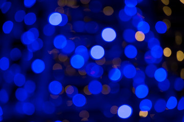 Bokeh blue blurred background. Abstract creative blue bokeh background
