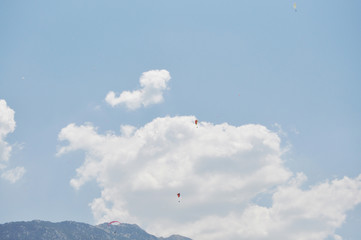 Fototapeta na wymiar parachutes
