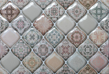 texture mosaic kitchen tile with abstract ornamental pattern
