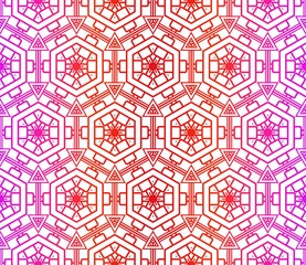 Seamless Geomteric Patterns. Vector Illustration. Hand Drawn Wrap Wallpaper, Cover Fabric, Cloth Textile Design. Gradient color