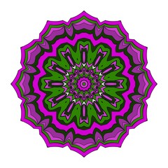 Floral color mandala. Arabic, Indian, motifs. Vector illustration.