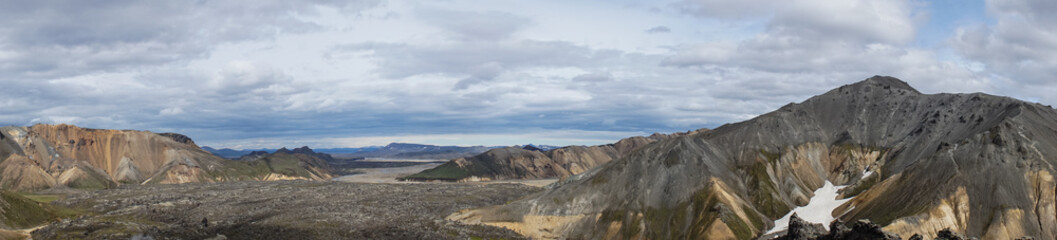 Fototapeta na wymiar Panorama bei Landmannalaugar auf Island