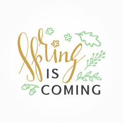 Handwritten calligraphic Spring lettering