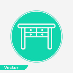Desk vector icon sign symbol