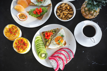 Healthy and delicious breakfast on the table