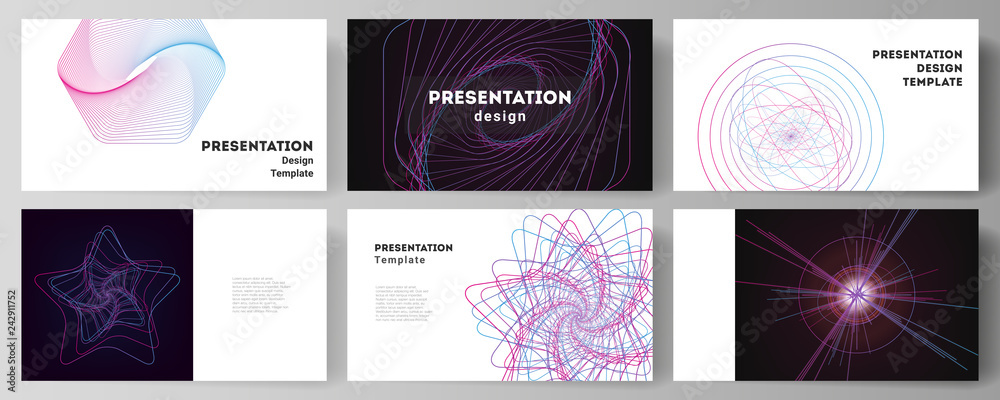 Poster vector illustration of the editable layout of the presentation slides design business templates. ran