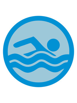rund kreis schwimmen liebe symbol urlaub meer ferien wasser wellen cool logo design piktogramm baden schwimmbad sport spaß tauchen hallenbad clipart schwimmer