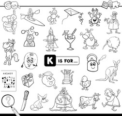 K is for educational game coloring book