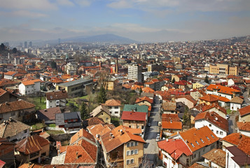 Fototapeta na wymiar Panoramic view of Sarajevo. Bosnia and Herzegovina