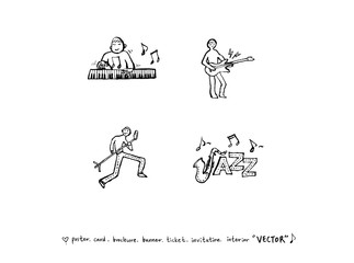 음악회 포스터 / 손으로 그린 음악 일러스트