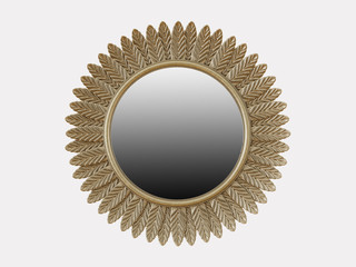 Golden mirror on a white background 3d rendering