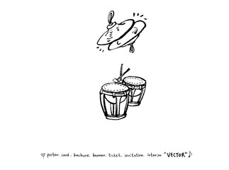 음악회 포스터 / 손으로 그린 음악 일러스트