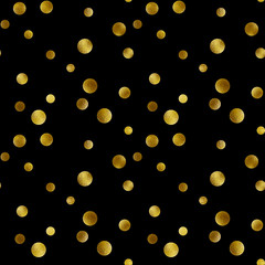 Illustrated black background with metallized gold circles
