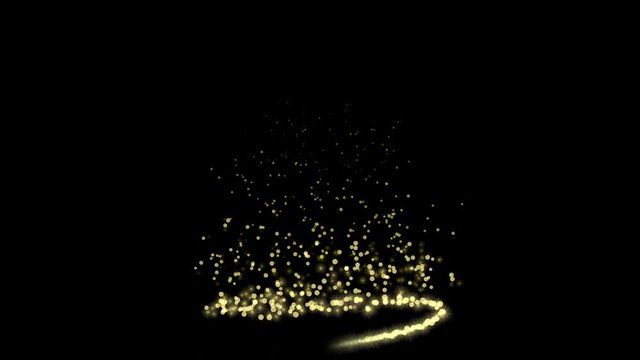 Gold sequins particles effects can be used for introduction sequences or gigs
