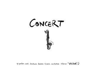 음악회 포스터 / 손으로 그린 음악 일러스트