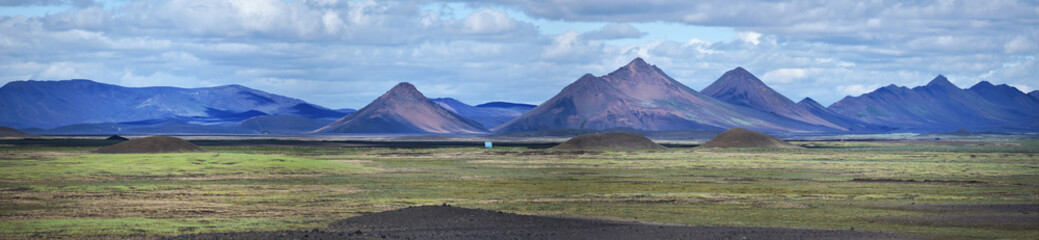 Panorama of Modrudalsjallgardar mountains as viewed from Modrudalur farm.