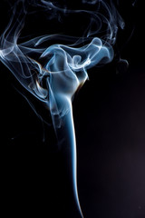 white smoke on black background