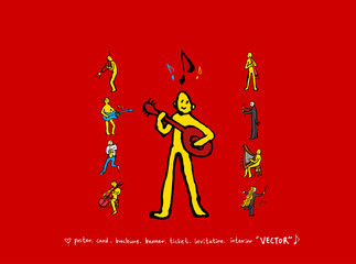 음악회 포스터 / 손으로 그린 음악 일러스트