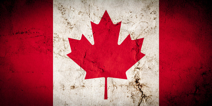 Flag of Canada with old dirty grunge texture