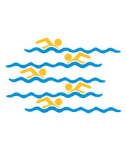 logo bahnen schwimmen wasser meer urlaub ferien wellen cool design piktogramm baden schwimmbad sport spaß tauchen hallenbad clipart schwimmer © Style-o-Mat-Design