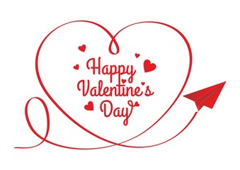 Happy Valentines Day - Paper plane