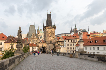 Fototapeta na wymiar Prague, Czech Republic - August 25, 2018: The churches and castles of Prague