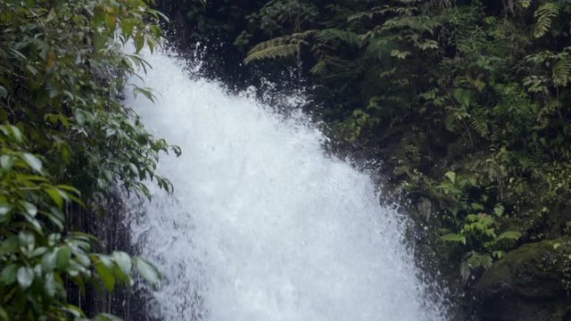 Slow Motion: Waterfall in the Beautiful Rainforest