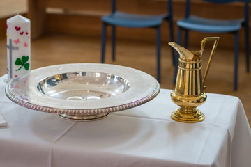 Prepared table for baptism