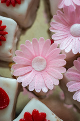 Petit fours with flower decoration