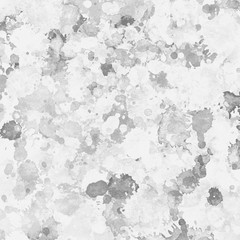 Gray paint splatter effect texture on white paper background. Artistic backdrop. Different paint drops. © artistmef