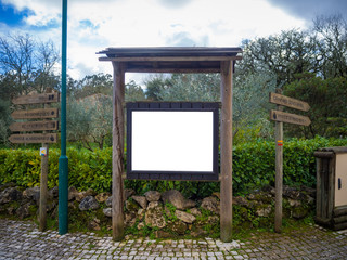Rural park outdoor billboard sign information Mockup