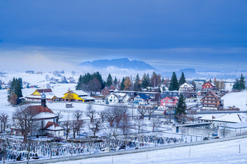 winter in a swiss village