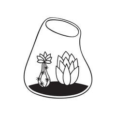 Cactus for coloring books. Vector illustration.