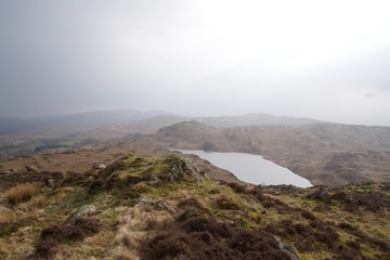 Moorland lake - tarn in a valley