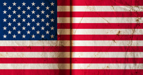 Fototapeta premium Flag of America with old grunge texture