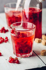 Infused water with red currant and sugar
