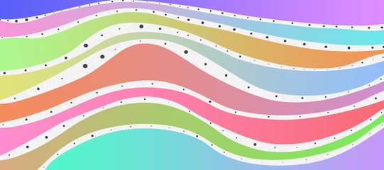 Colorful wave background illustration with black points