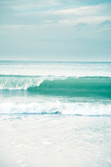 Ocean waves crashing  on the shore
