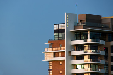 modern apartment building at first light