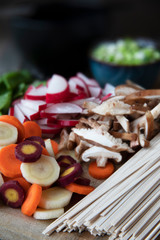 Udon Noodle Soup Ingredients Vertical