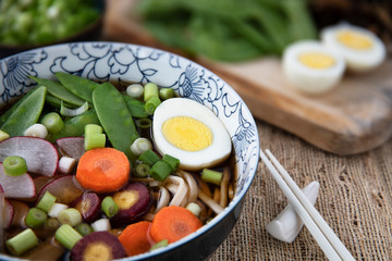 Close-up Udon Noodle Soup