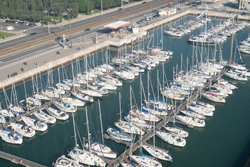 harbor with small boats