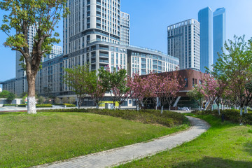 beautiful park at a sunny day, shanghai, china.