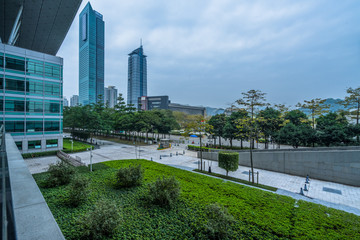 Obraz na płótnie Canvas view of financial district, shenzhen, china.