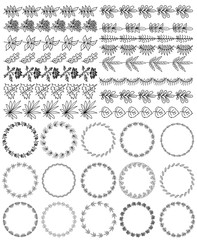 Fototapeta premium Zestaw ozdobnych bez szwu ozdobnych obramowania z rogu