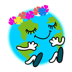 Vector Illustration Of Earth Day happy ecology