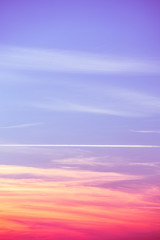 Sunset sky colours - blue, yellow, orange, purple, red, maroon